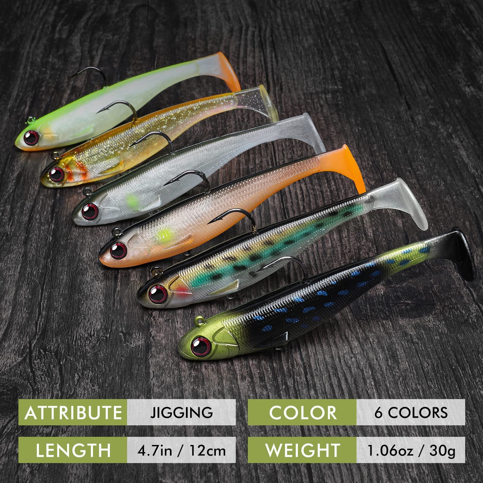 TRUSCEND Soft Bait with T-tail BKK Hook Lifelike Lure