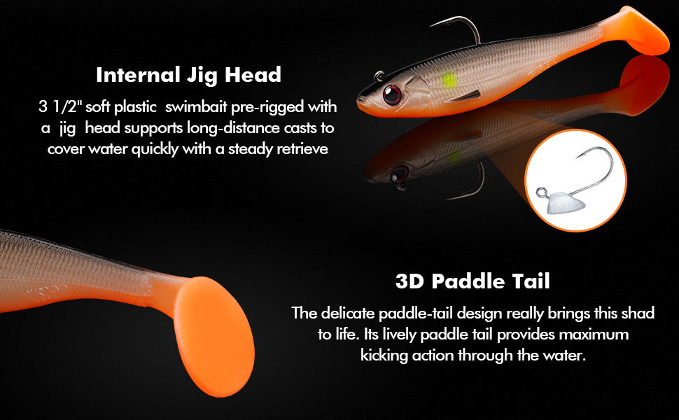 TRUSCEND Soft Bait with T-tail BKK Hook Lifelike Lure