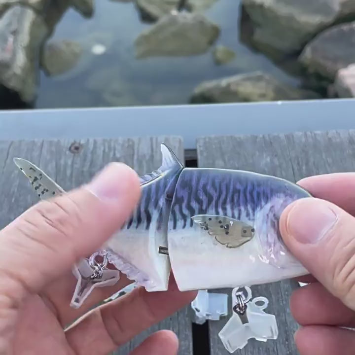 Real-world swimming action of the jointed fish swimbait lure