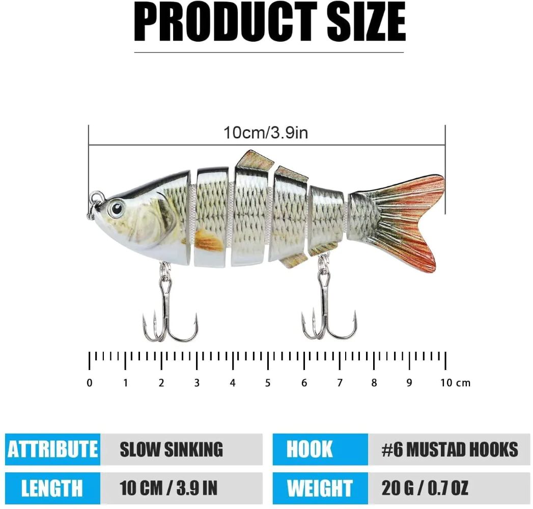 Señuelo de pesca de lubina segmentado TRUSCEND Swimbait multiarticulado 