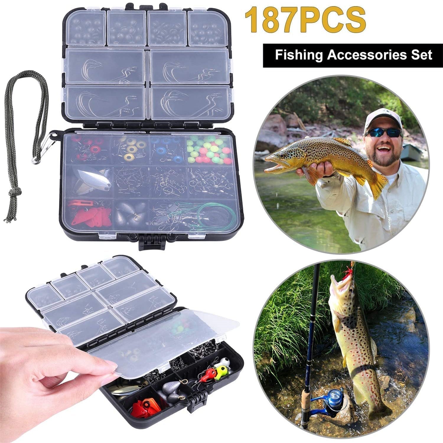 Kit de accesorios de pesca de 187 piezas (¡Desbloquee una actualización gratuita por tiempo limitado a 249 piezas!) 