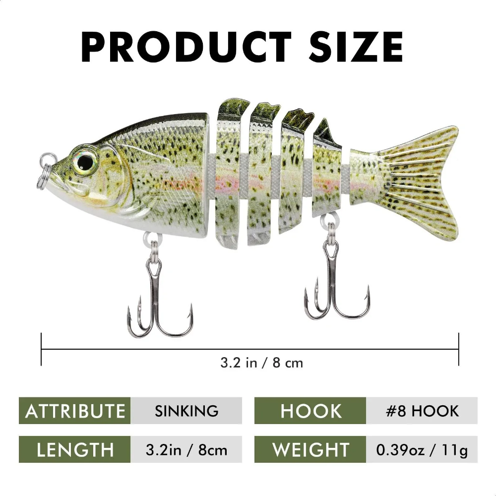 TRUSCEND Multi Jointed Swimbait Segmented Bass Fishing Lure