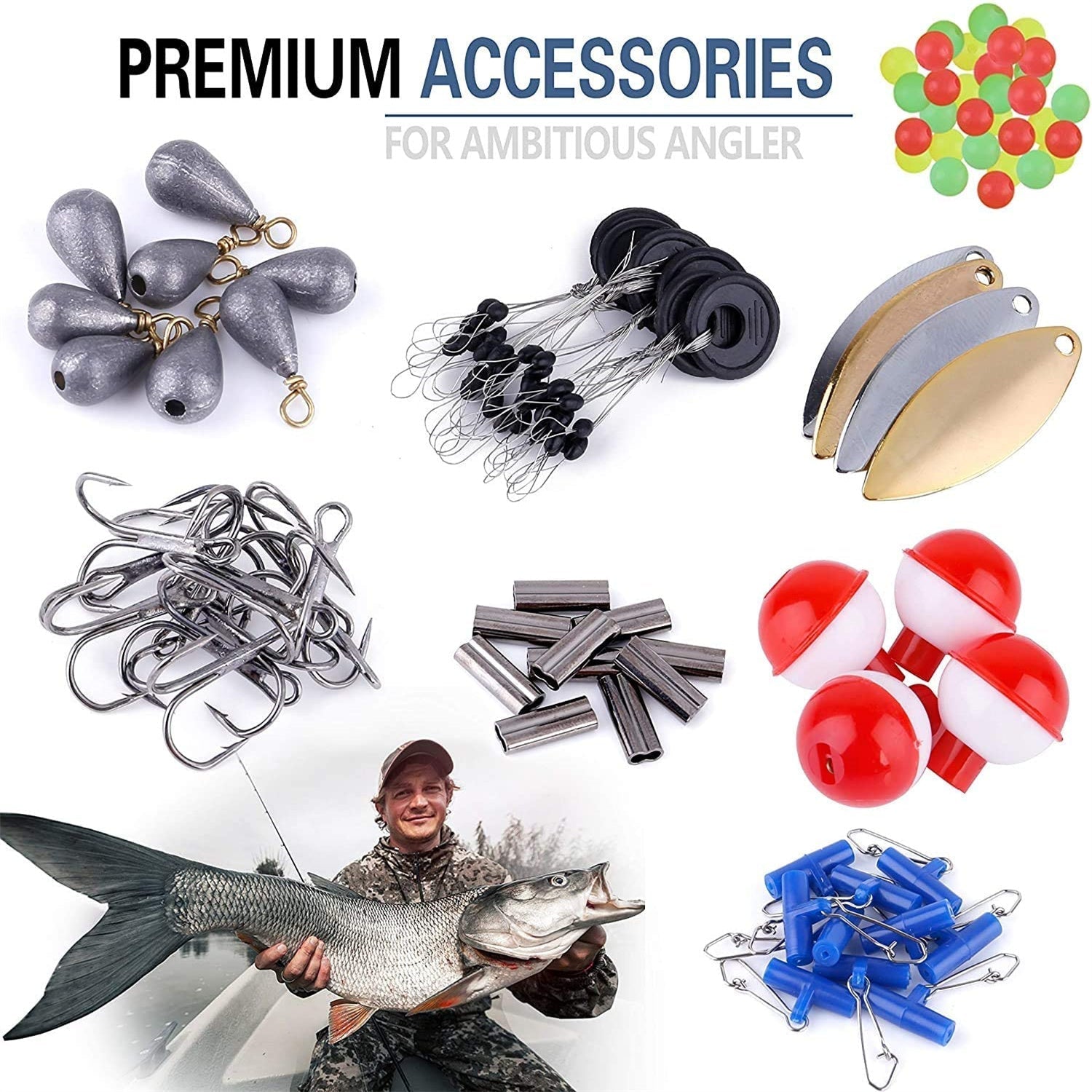 Kit de accesorios de pesca de 263 piezas - Anzuelos de pesca 