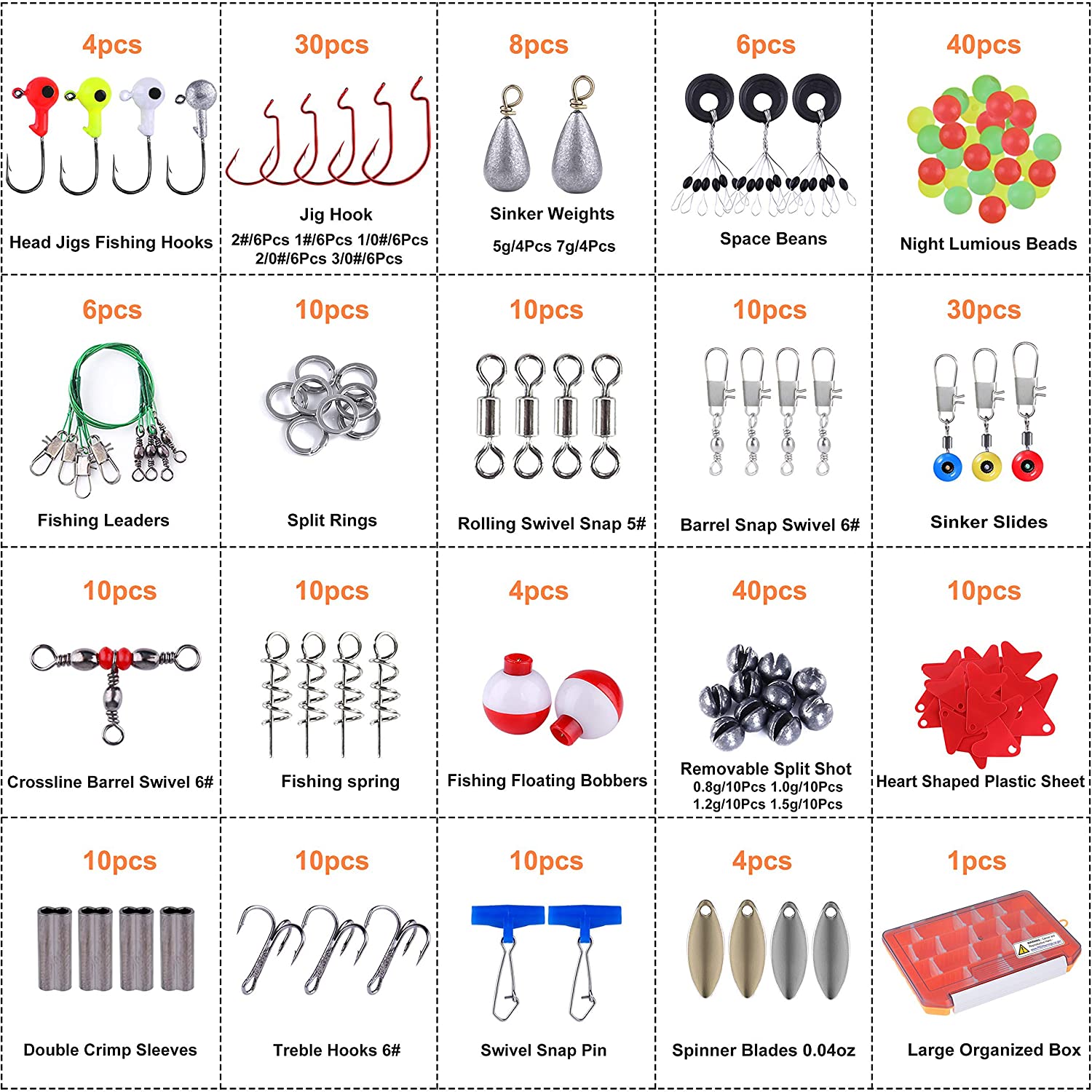 263Pcs Fishing Accessories Kit - Fishing Hooks