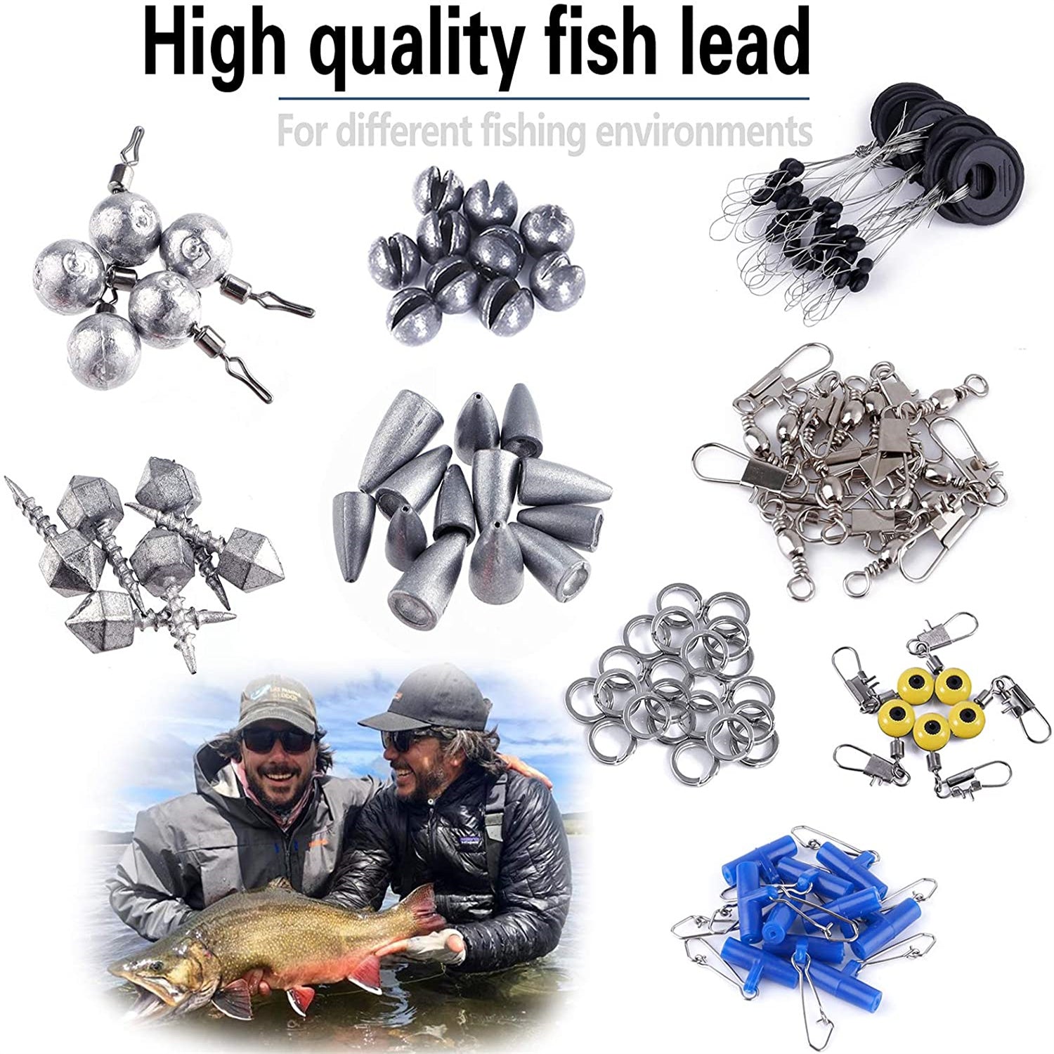 Kit de accesorios de pesca de 343 piezas. 