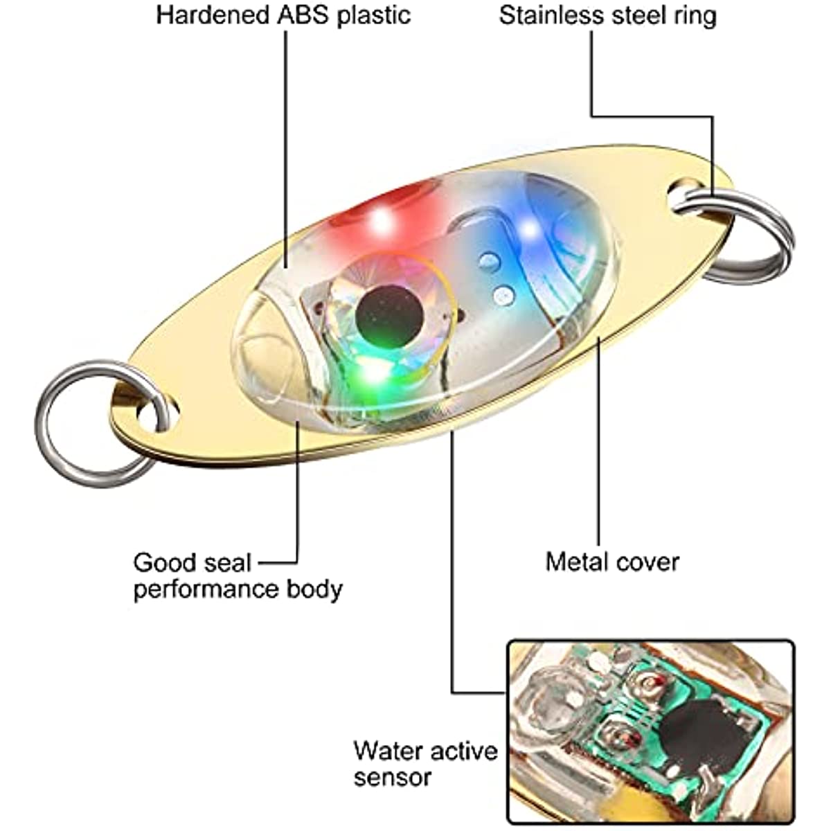 Señuelos de pesca LED Cucharas de pesca Intermitente subacuático Intermitente de fletán bajo Trolling de agua salada Luz de pesca de caída profunda Intermitente de cebo con luz LED