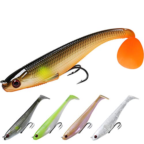 TRUSCEND Pre-Rigged Jig Head Soft Fishing Lures