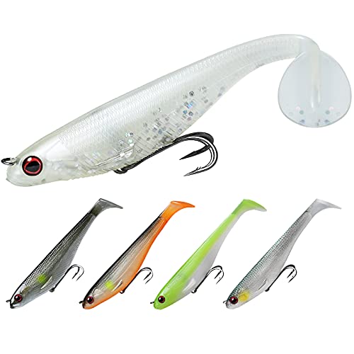 TRUSCEND Pre-Rigged Jig Head Soft Fishing Lures