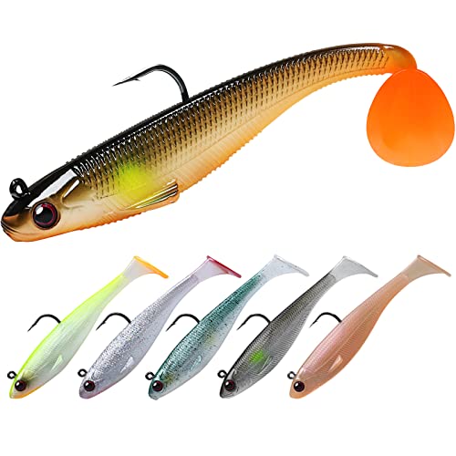 TRUSCEND Pre-Rigged Jig Head Soft Fishing Lures