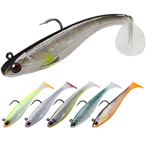 TRUSCEND Pre-Rigged Jig Head Soft Fishing Lures