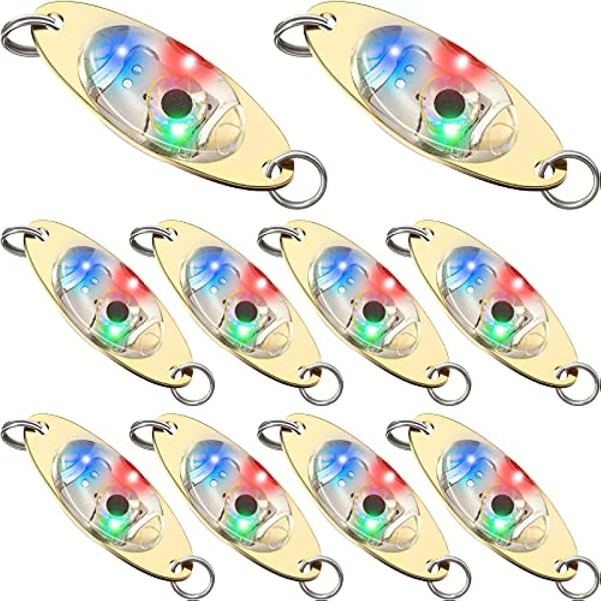 Señuelos de pesca LED Cucharas de pesca Intermitente subacuático Intermitente de fletán bajo Trolling de agua salada Luz de pesca de caída profunda Intermitente de cebo con luz LED