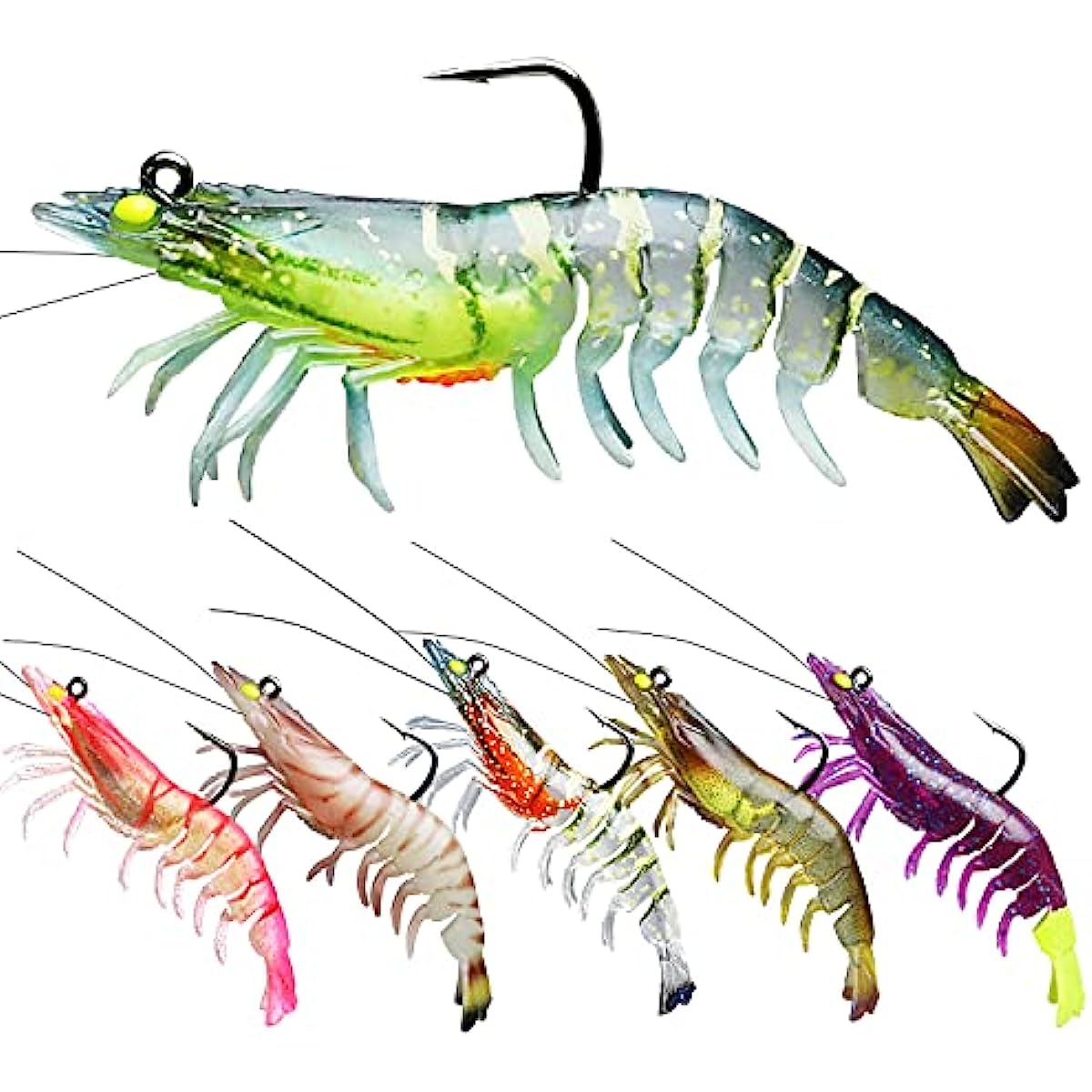 TRUSCEND Pre-Rigged Crayfish Soft Lures with VMC Hook