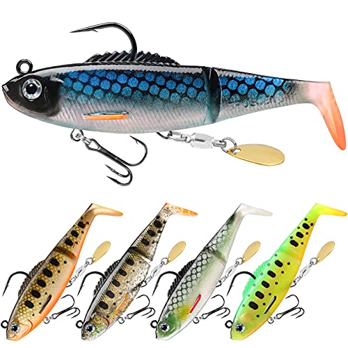 TRUSCEND Pre-Rigged Jig Head Soft Fishing Lures