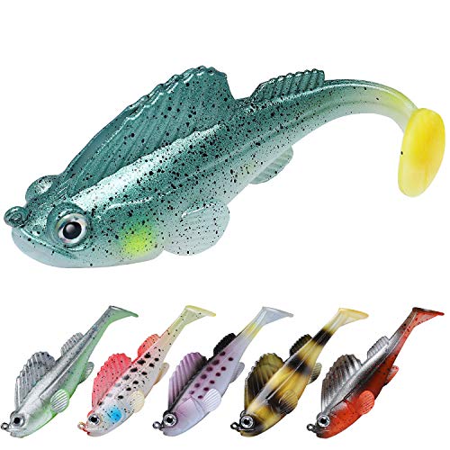 TRUSCEND Pre-Rigged Jig Head Soft Fishing Lures