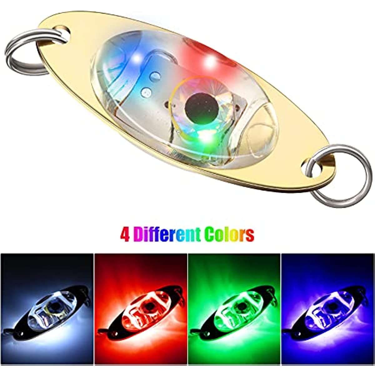 LED Fishing Lures Fishing Spoons Underwater Flasher Bass Halibut Flasher Saltwater Trolling Deep Drop Fishing Light LED Lighted Bait Flasher