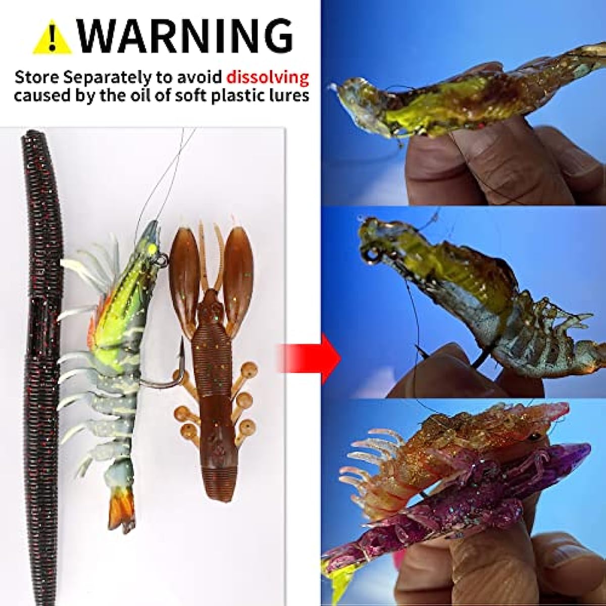 TRUSCEND Pre-Rigged Crayfish Soft Lures with VMC Hook