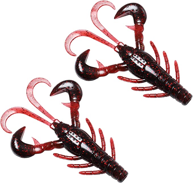 TRUSCEND Pre-Rigged Crayfish Soft Lures with VMC Hook