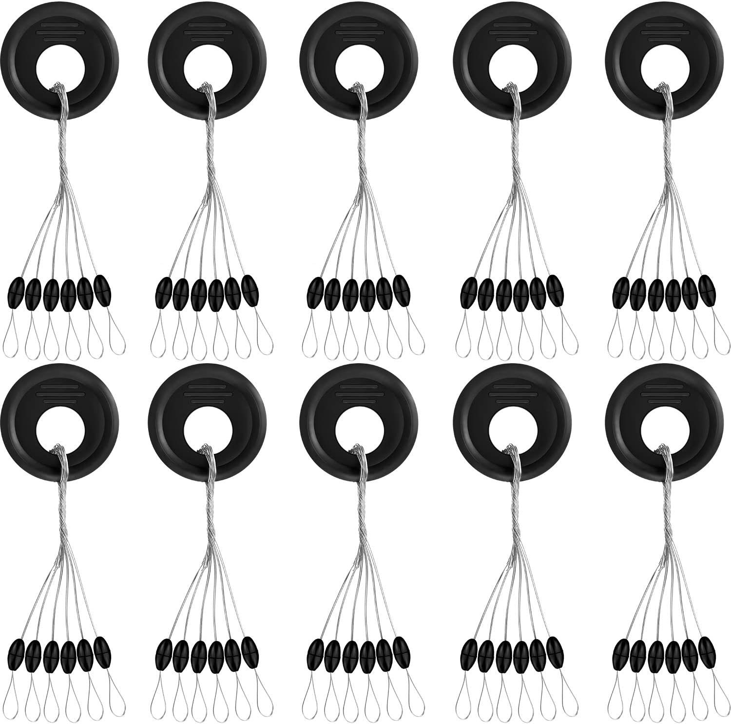Outus 1200 Pieces Fishing Rubber Bobber Beads Stopper 6 in 1 Black Fl –  LURE HUB