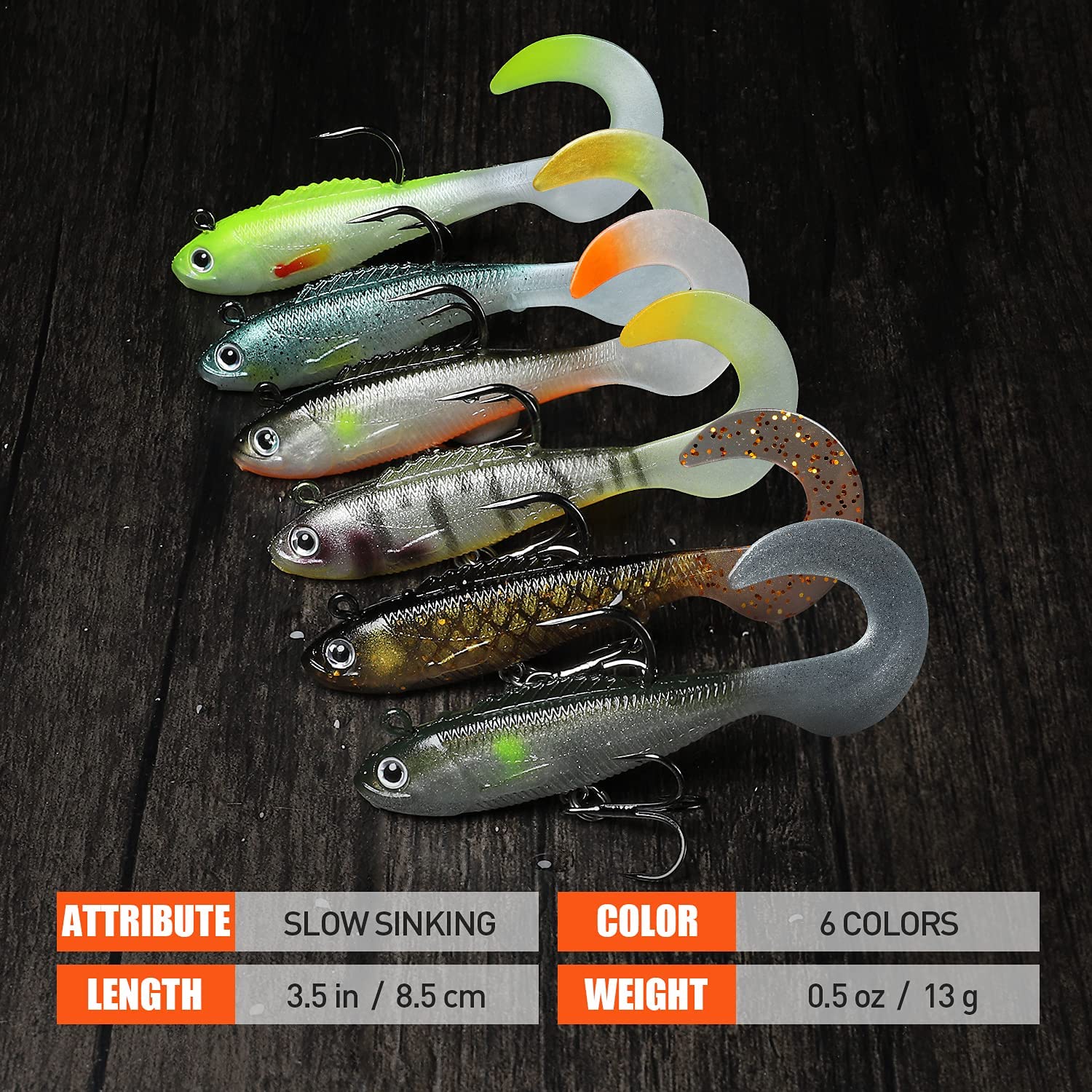 TRUSCEND Pre-Rigged Jig Head Soft Fishing Lures