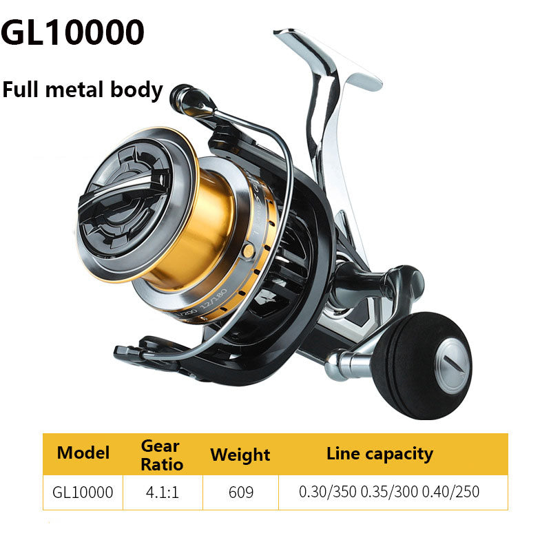 Fishing Reel GL2800-7800 8800 10000 12000 Big Reel Full Metal Body Spinning Reel Saltwater Long Shot Reel Fishing