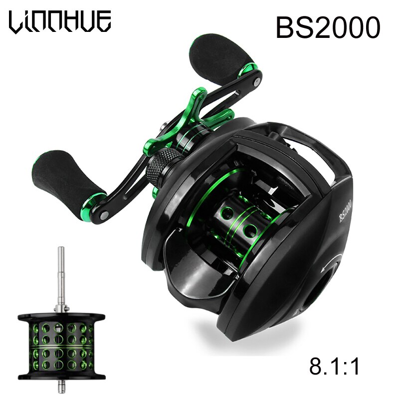 Carrete Baitcasting BS2000 8.1:1 Alta Velocidad 8KG Arrastre Máximo Agua Dulce Agua Salada 