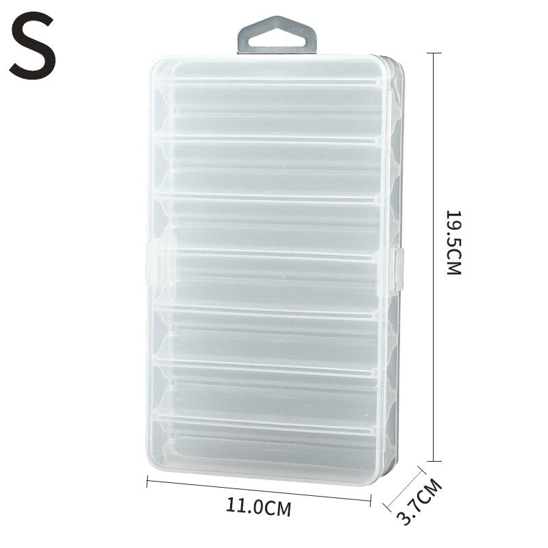 Plastic Fishing Lure Box Double Sided Minnows Bait Hooks Spinner Lures Frogs Boxes For Fishing Tackle Container