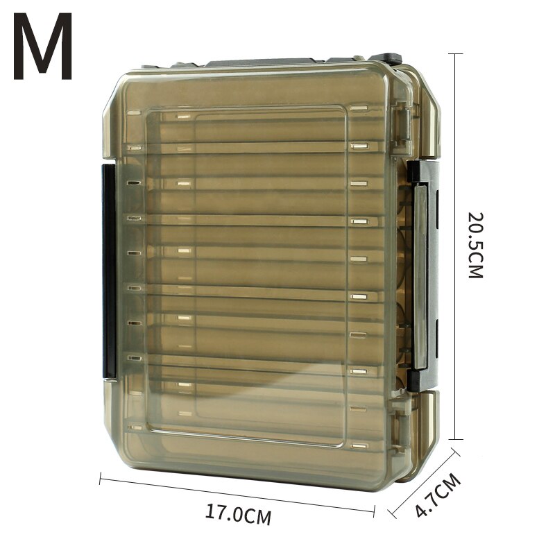 Caja de plástico para señuelos de pesca, anzuelos de cebo para pececillos de doble cara, señuelos giratorios, cajas de ranas para contenedor de aparejos de pesca 