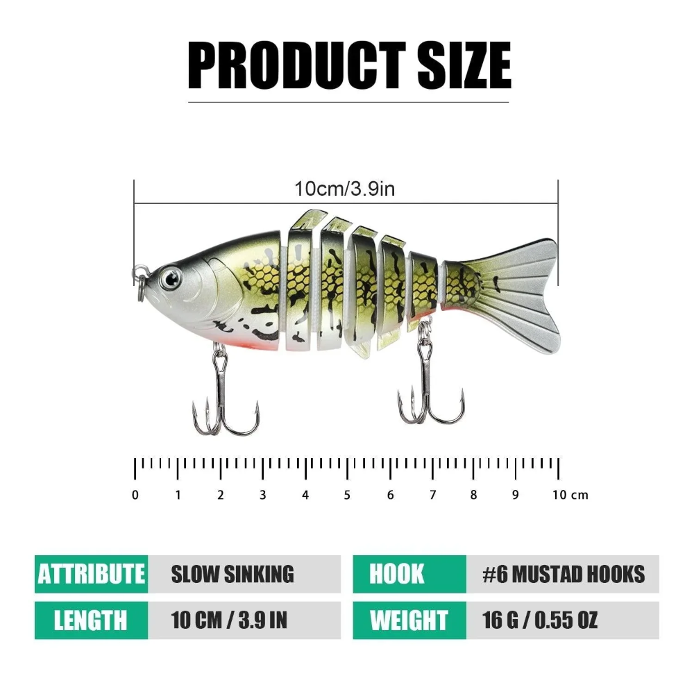 Señuelo de pesca de lubina segmentado TRUSCEND Swimbait multiarticulado 