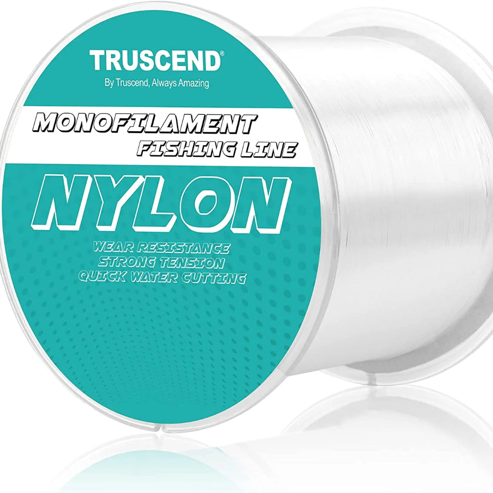 TRUSCEND Línea de pesca monofilamento, alambre de pesca transparente, hilo de hilo de nailon transparente invisible para colgar, resistencia excepcional y resistencia a la abrasión, línea mono, alambre colgante de nailon de 3 lb ~ 42 lb