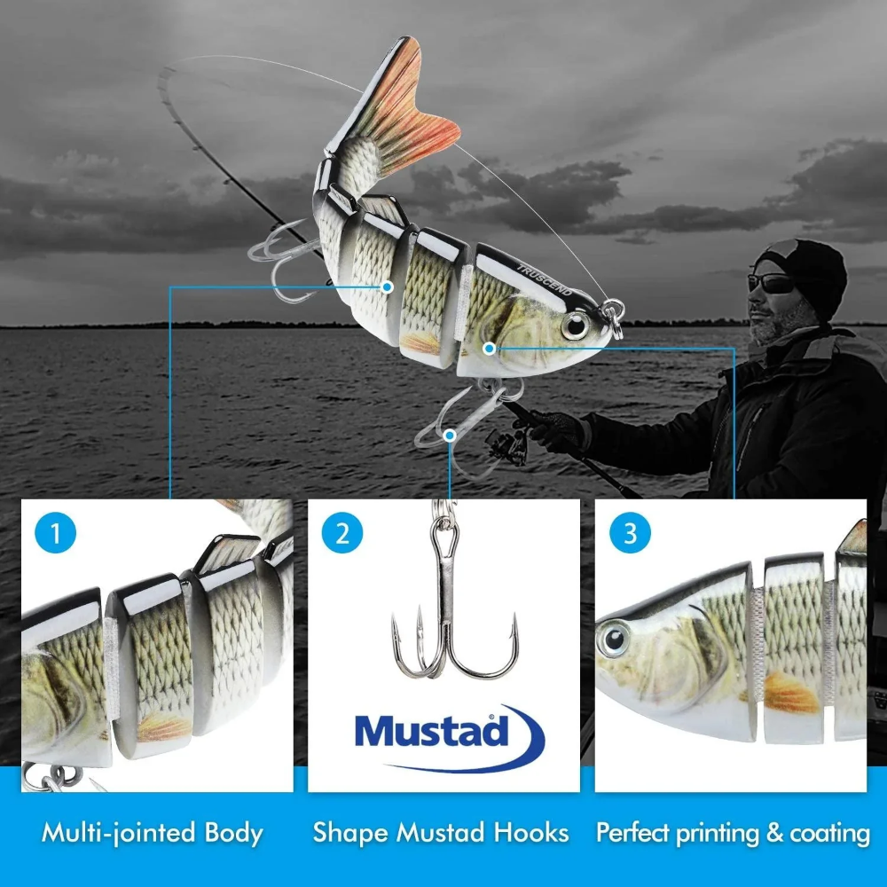 Señuelo de pesca de lubina segmentado TRUSCEND Swimbait multiarticulado 