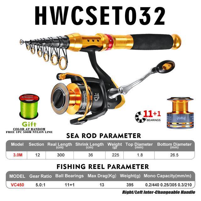 Fishing Rod And Reel Combo Set