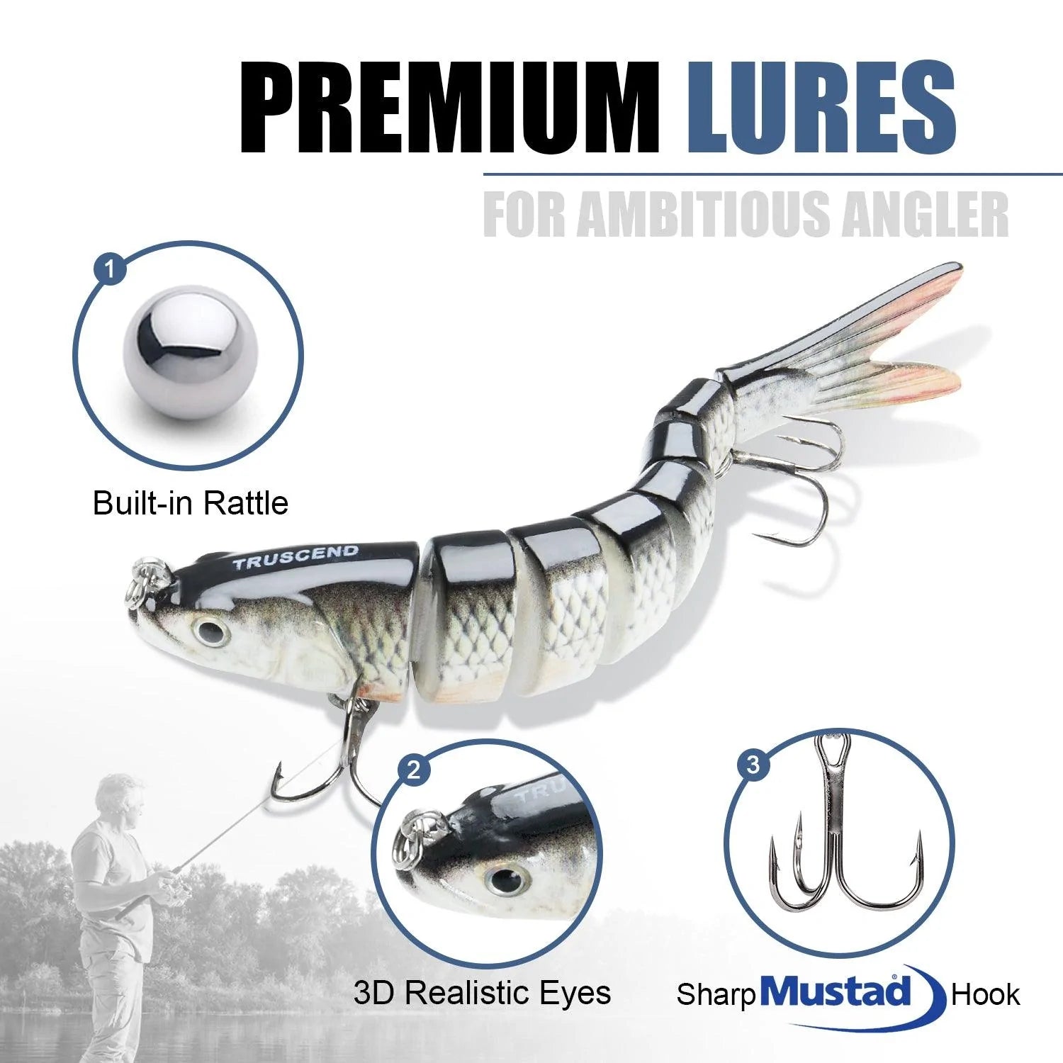 Señuelo de pesca TRUSCEND Bionic Bass, cebo de baño multiarticulado