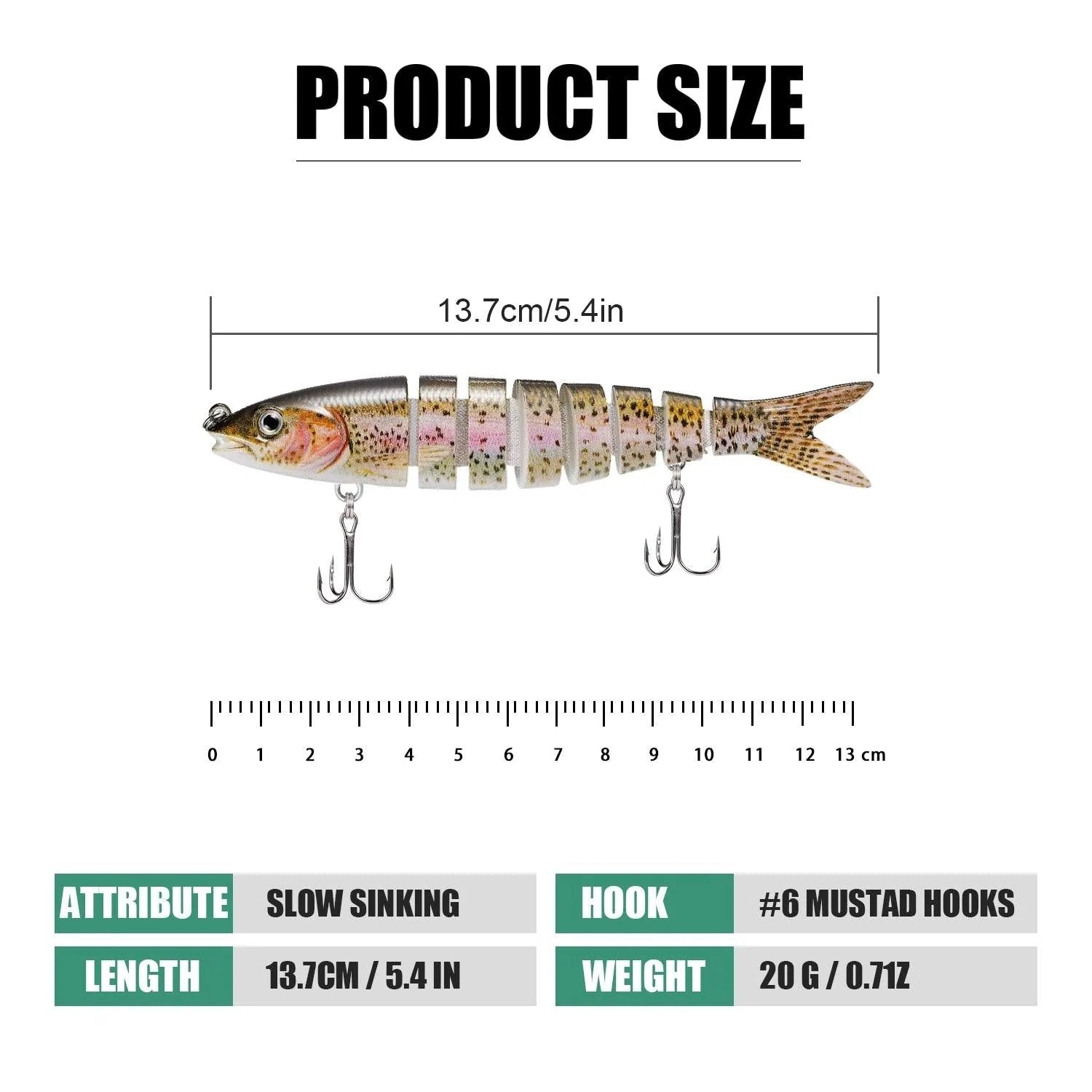 TRUSCEND Bionic Bass Fishing Lure Multi Jointed Swimbait