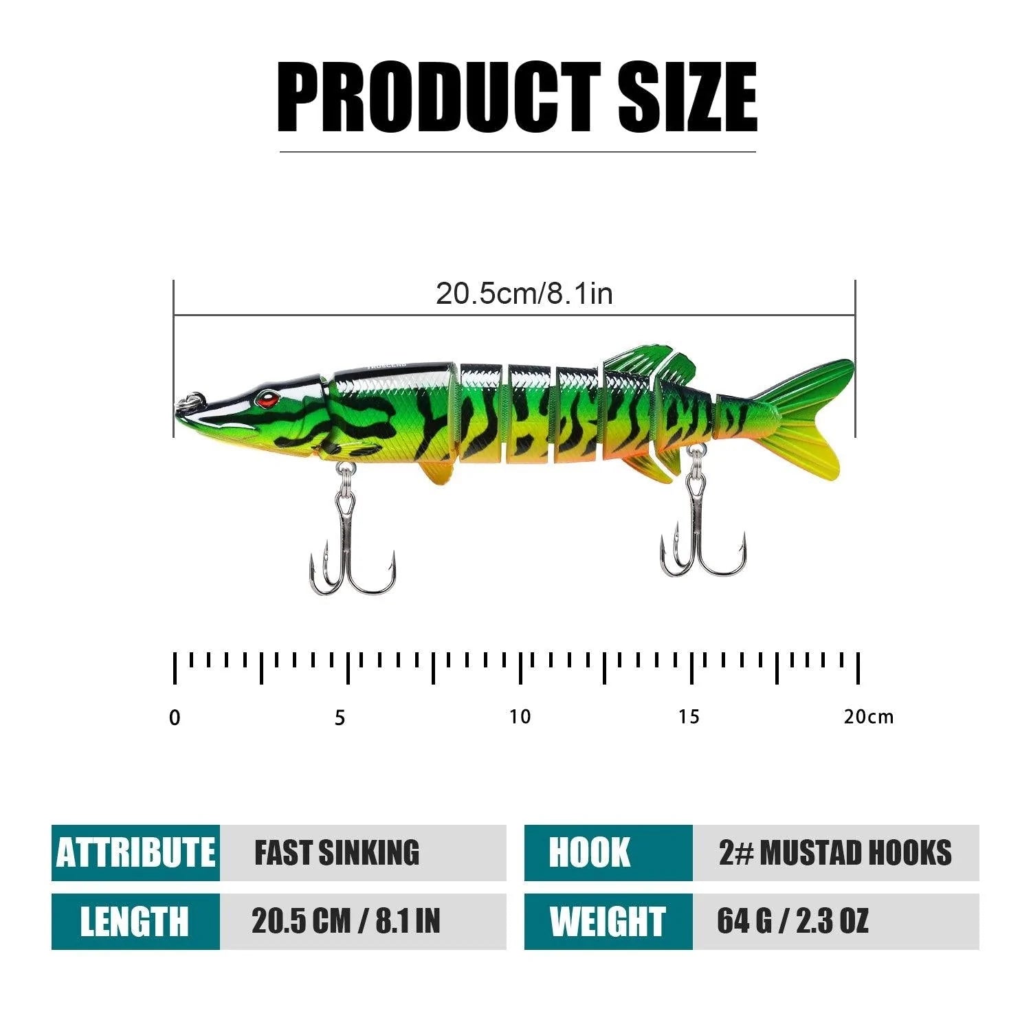 Señuelo de pesca Bionic Pike Swimbait articulado 