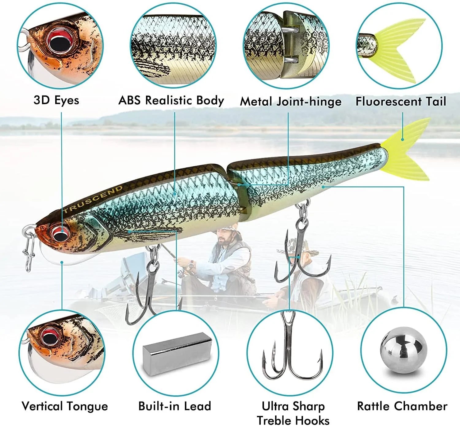 Señuelo Glide Bait Minnow con lengua vertical 