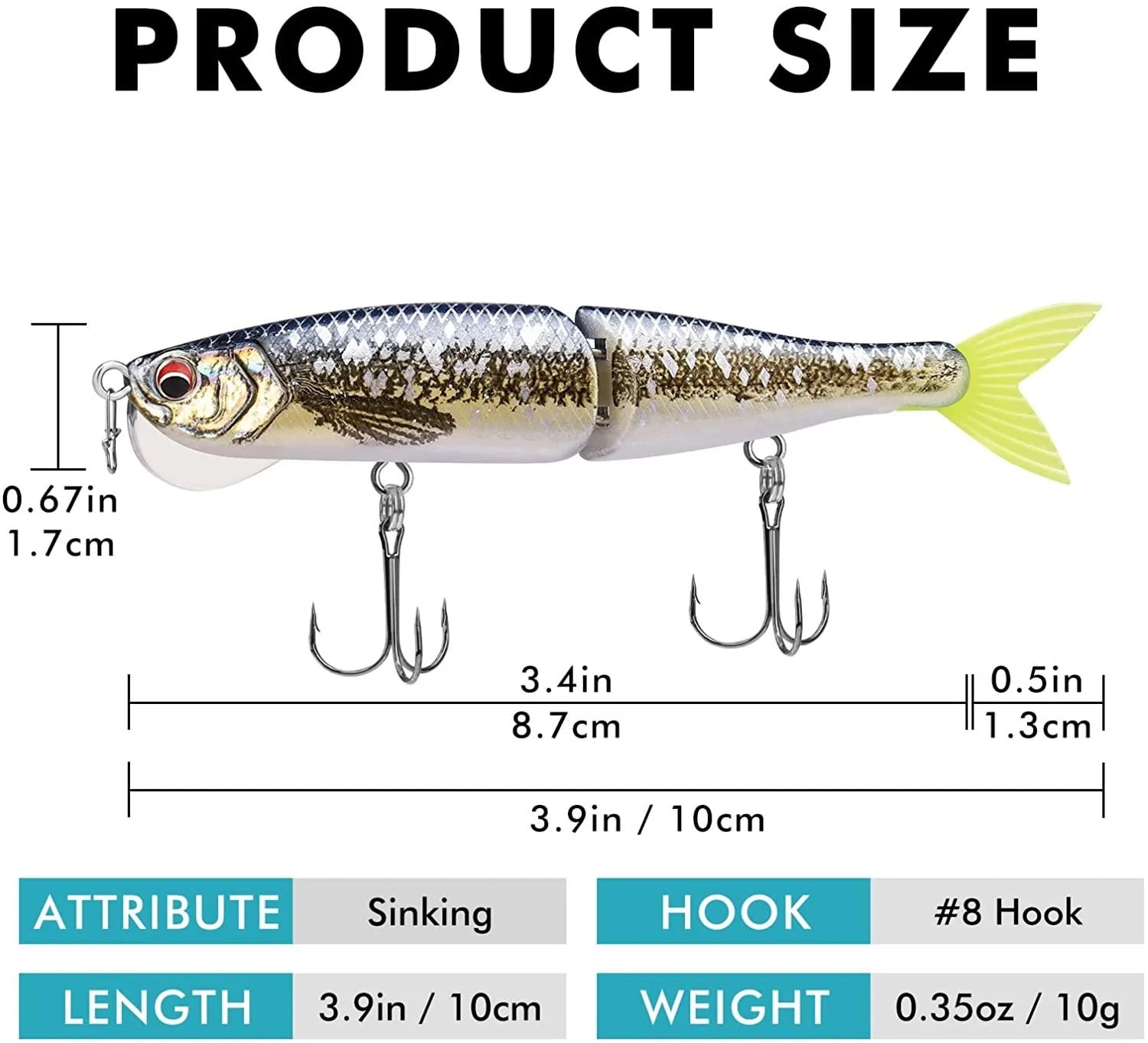 Señuelo Glide Bait Minnow con lengua vertical 