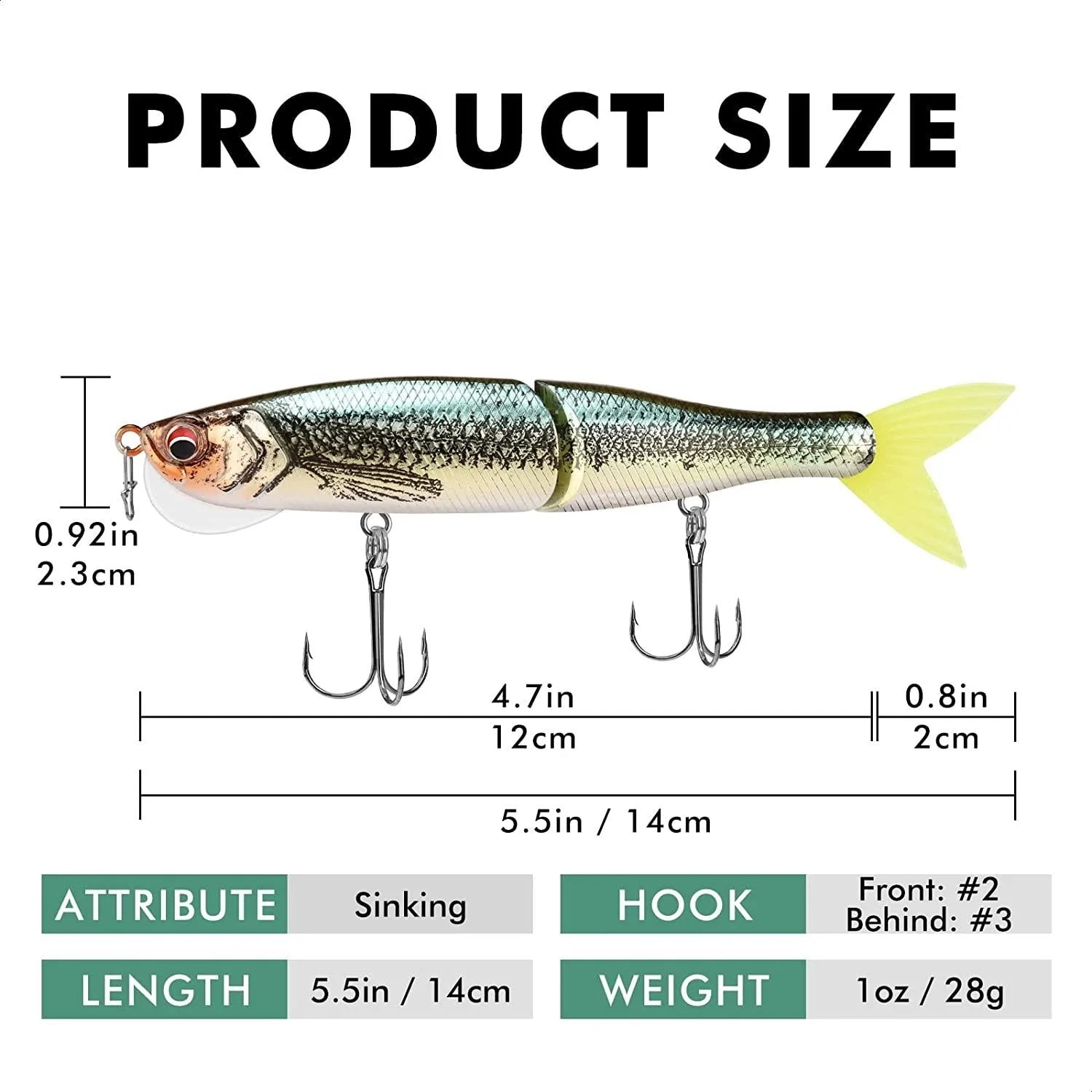 Señuelo Glide Bait Minnow con lengua vertical 