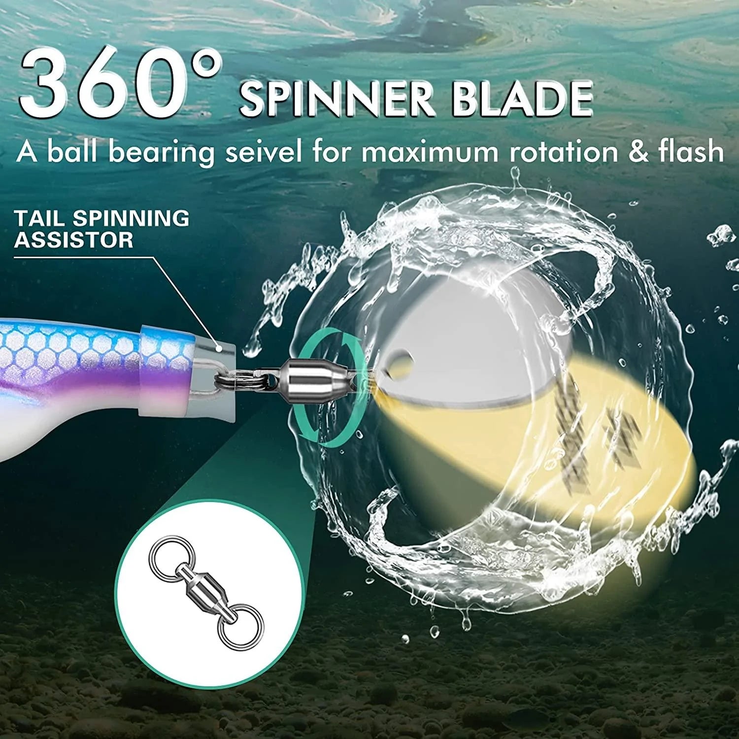 Metal Fishing Lure with Spinner Blade-3Pcs