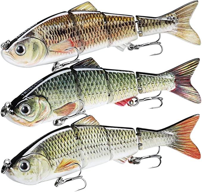 Señuelo de pesca articulado de metal Swimbait Bionic Bass-3 piezas 