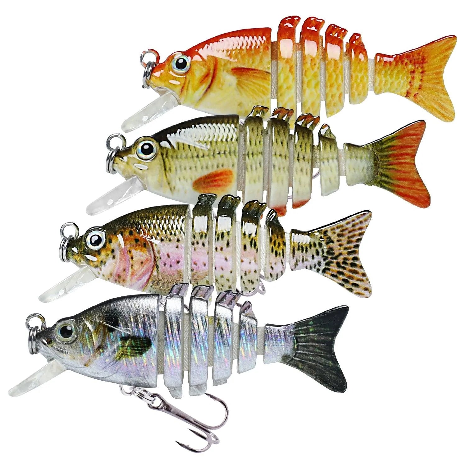 Señuelo de pesca biónico Swimbait microarticulado para lubina-4 piezas 