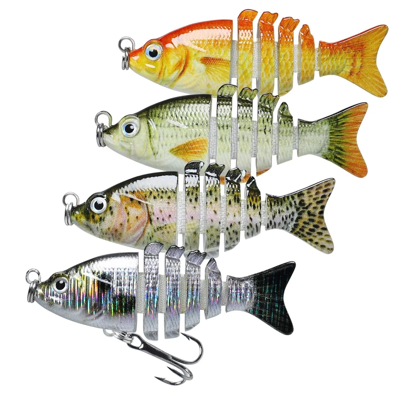 Señuelo de pesca biónico Swimbait microarticulado para lubina-4 piezas 