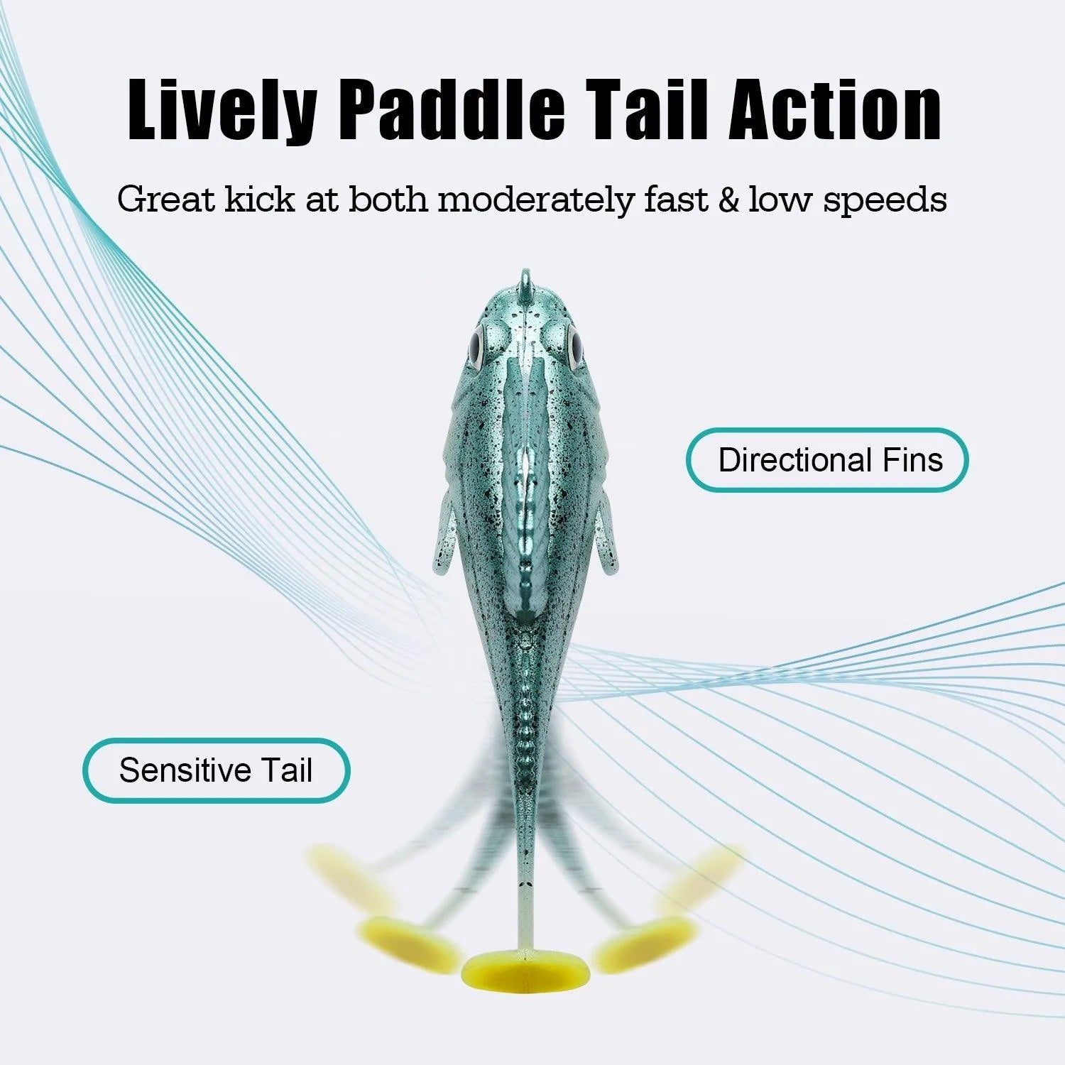 Señuelo de pesca sin malas hierbas Swimbait Paddle Tail para lubina 