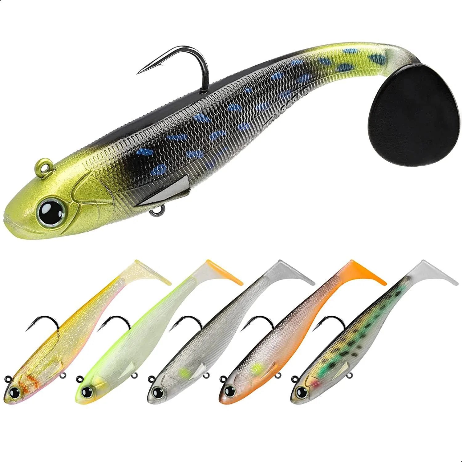 Señuelo de pesca Shad Swimbait Paddle Tail para lubina 