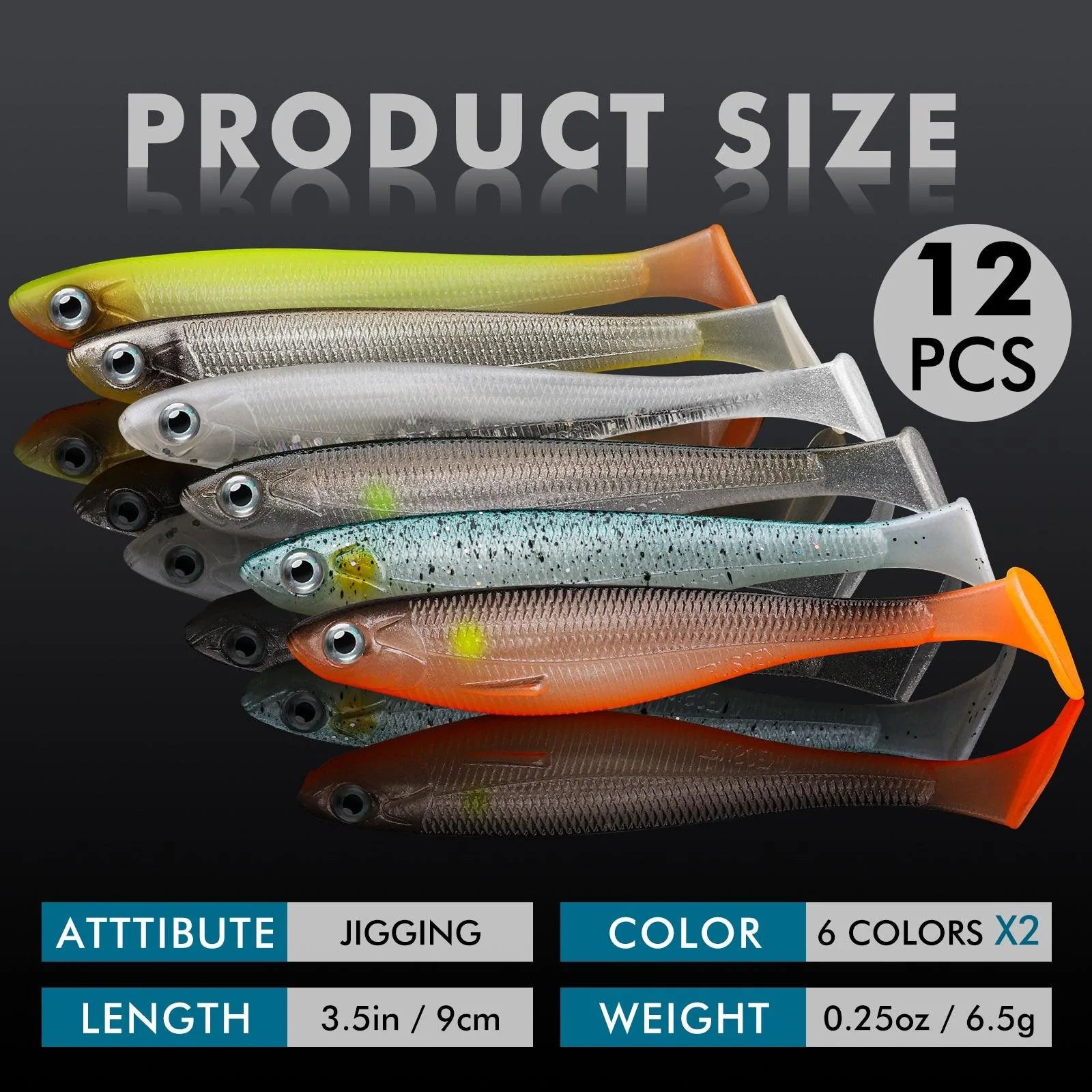 Señuelo de pesca Shad Swimbait Paddle Tail para lubina 