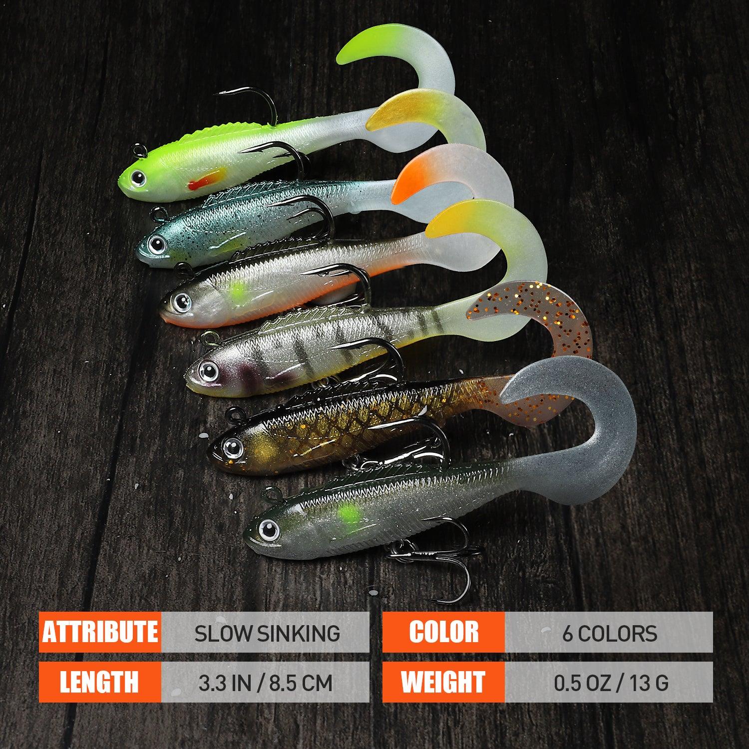 Curly Tail Swimbait Soft Bait Lures for Bass