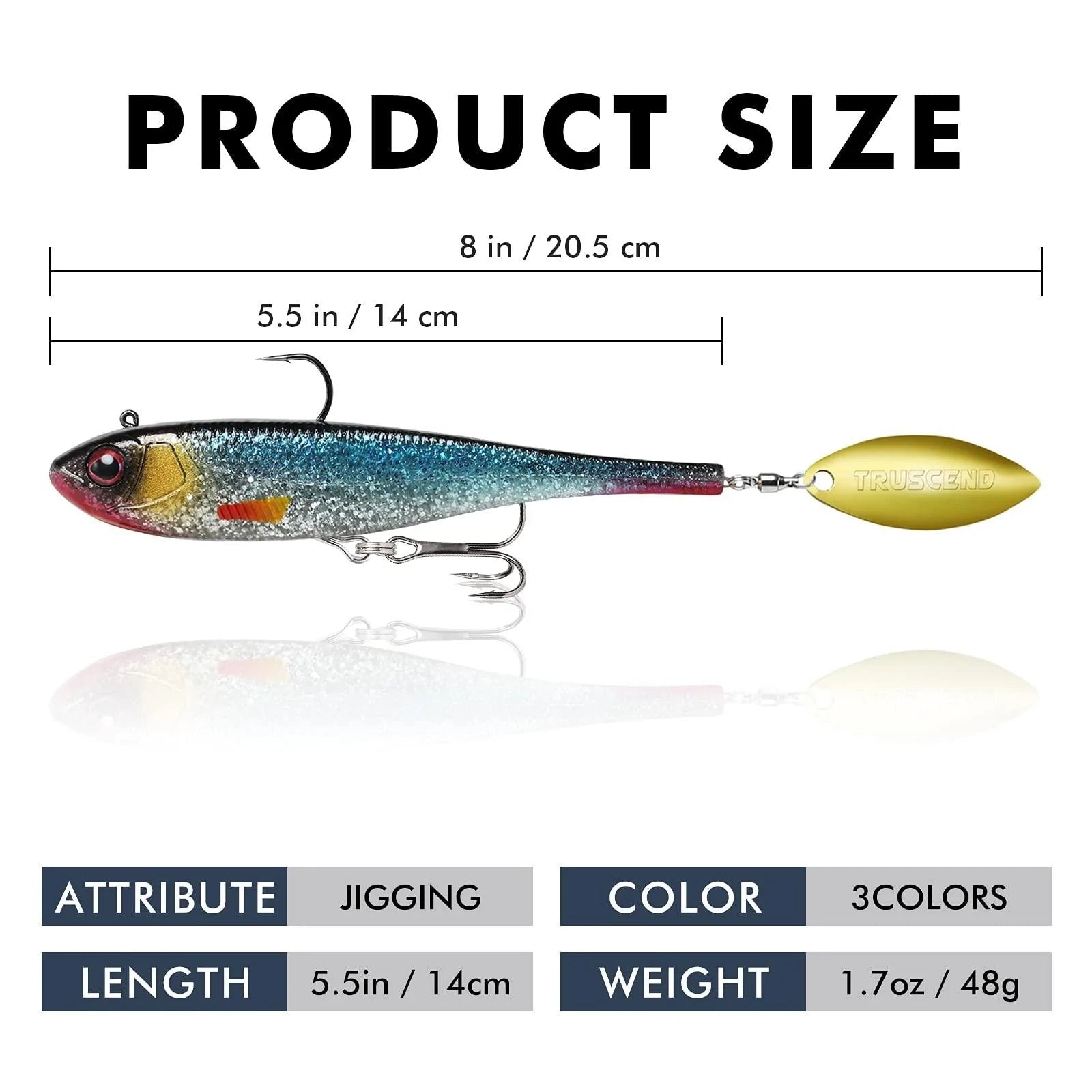 Soft Plastic Jig Head Fishing Lure with Spinner Tail