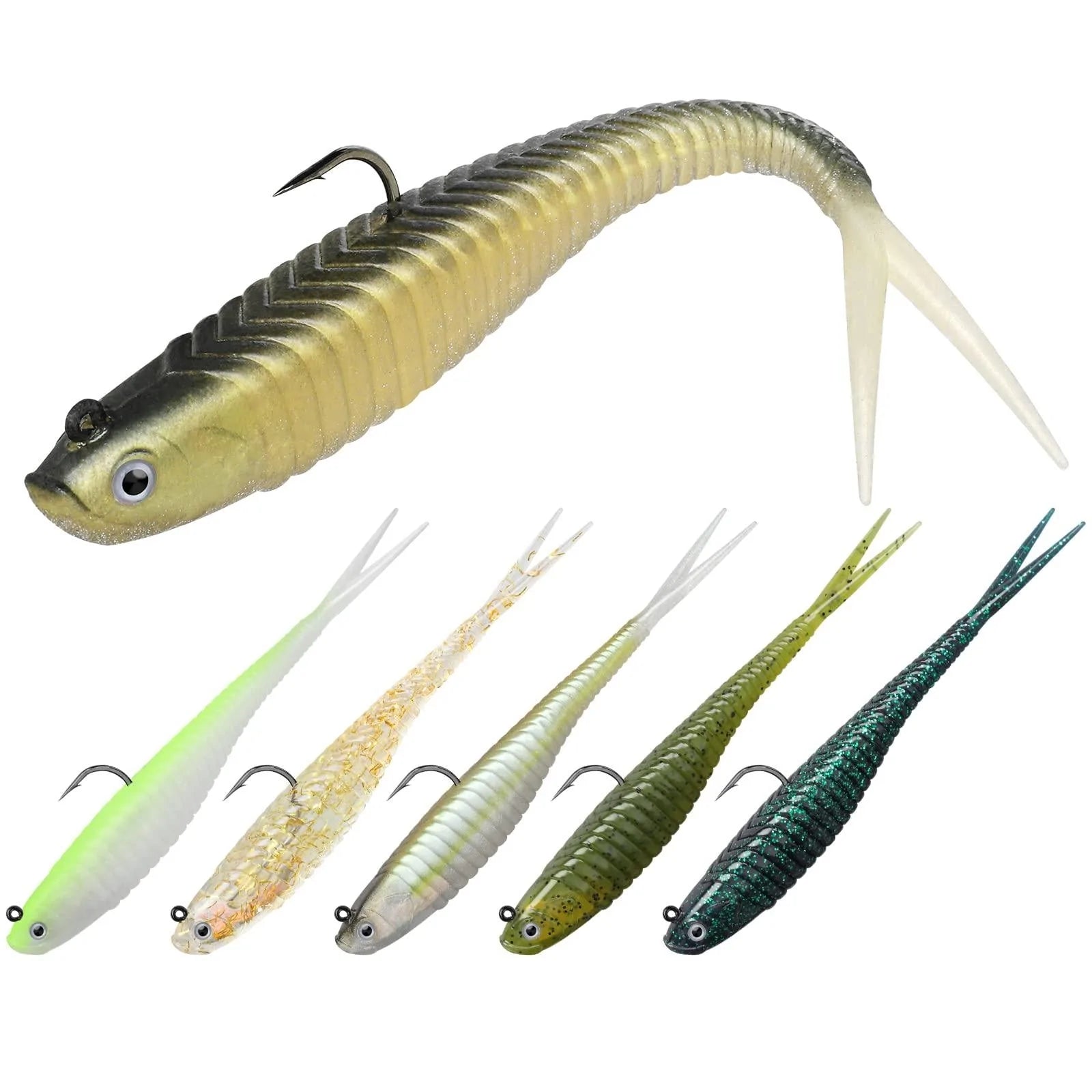 Split Paddle Tail Swimbait Fishing Lure for Bass