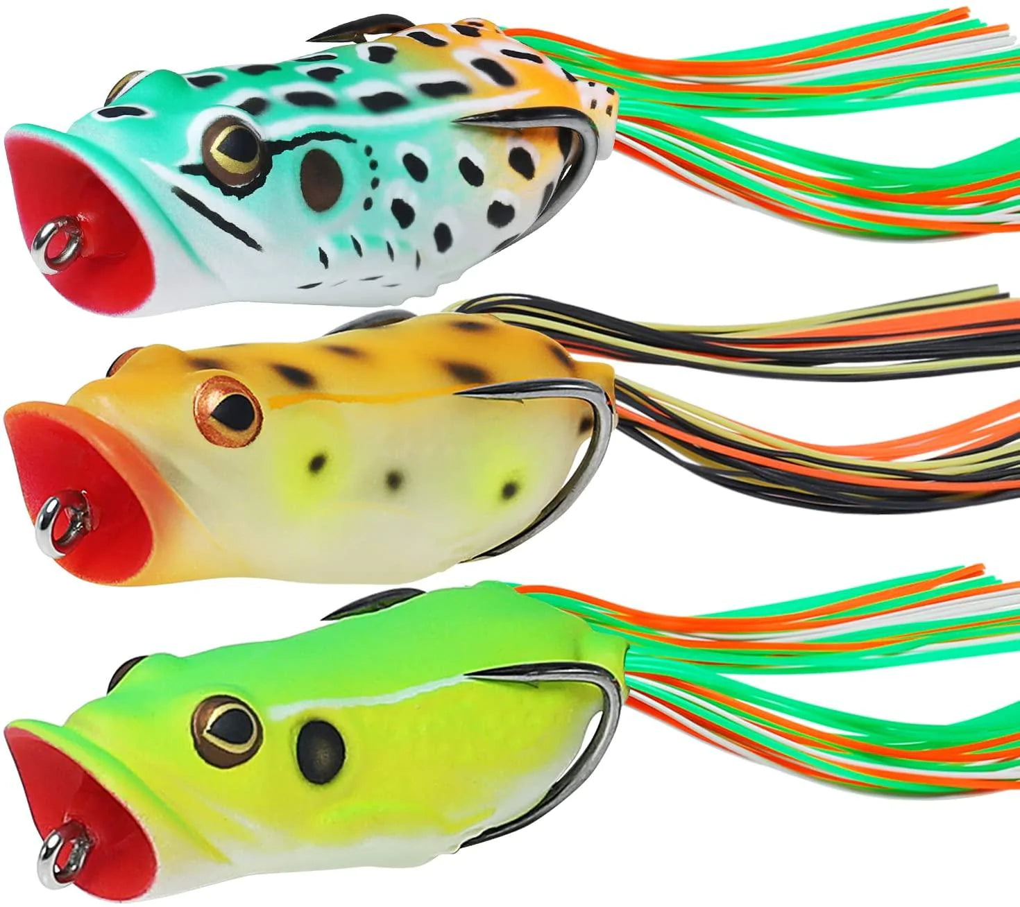 Señuelo Topwater Popper Frog con cola de falda 