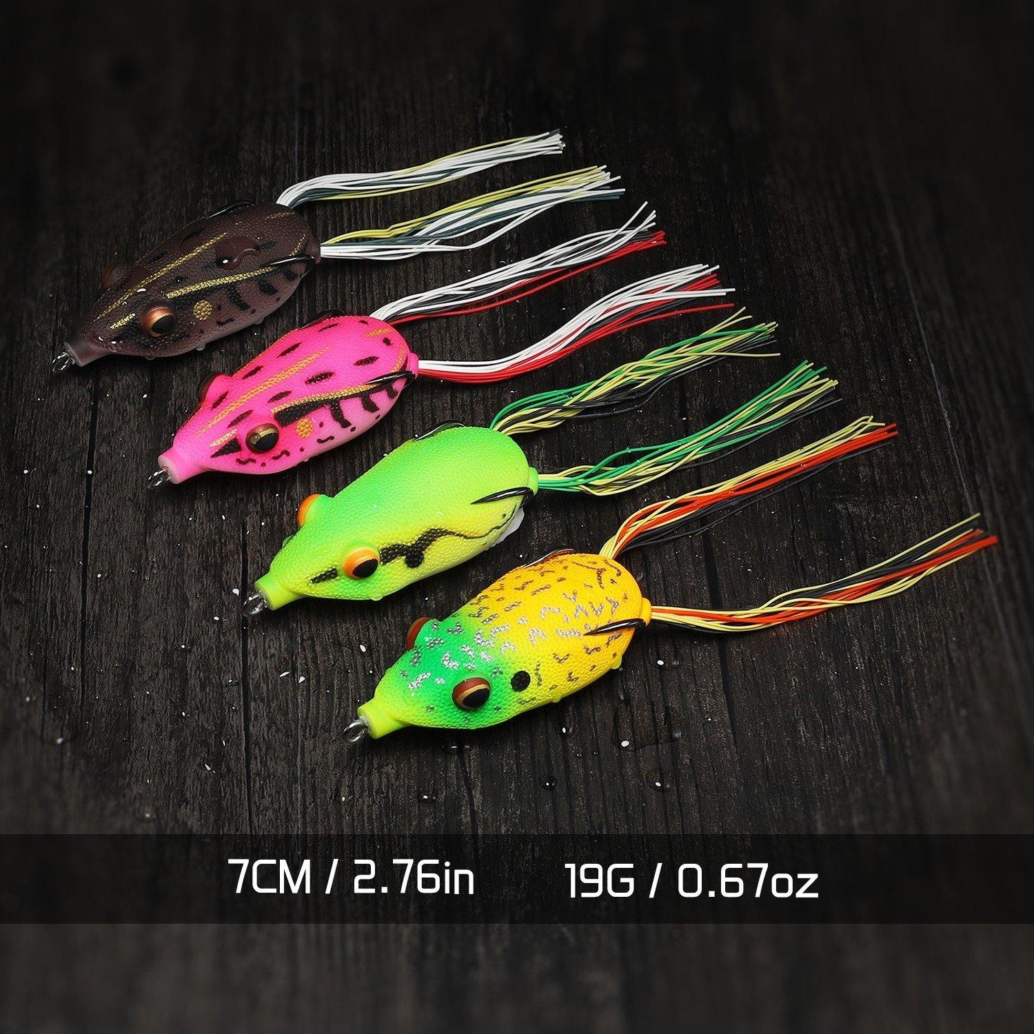 Topwater Weedless Frog Lure with Skirt Tail