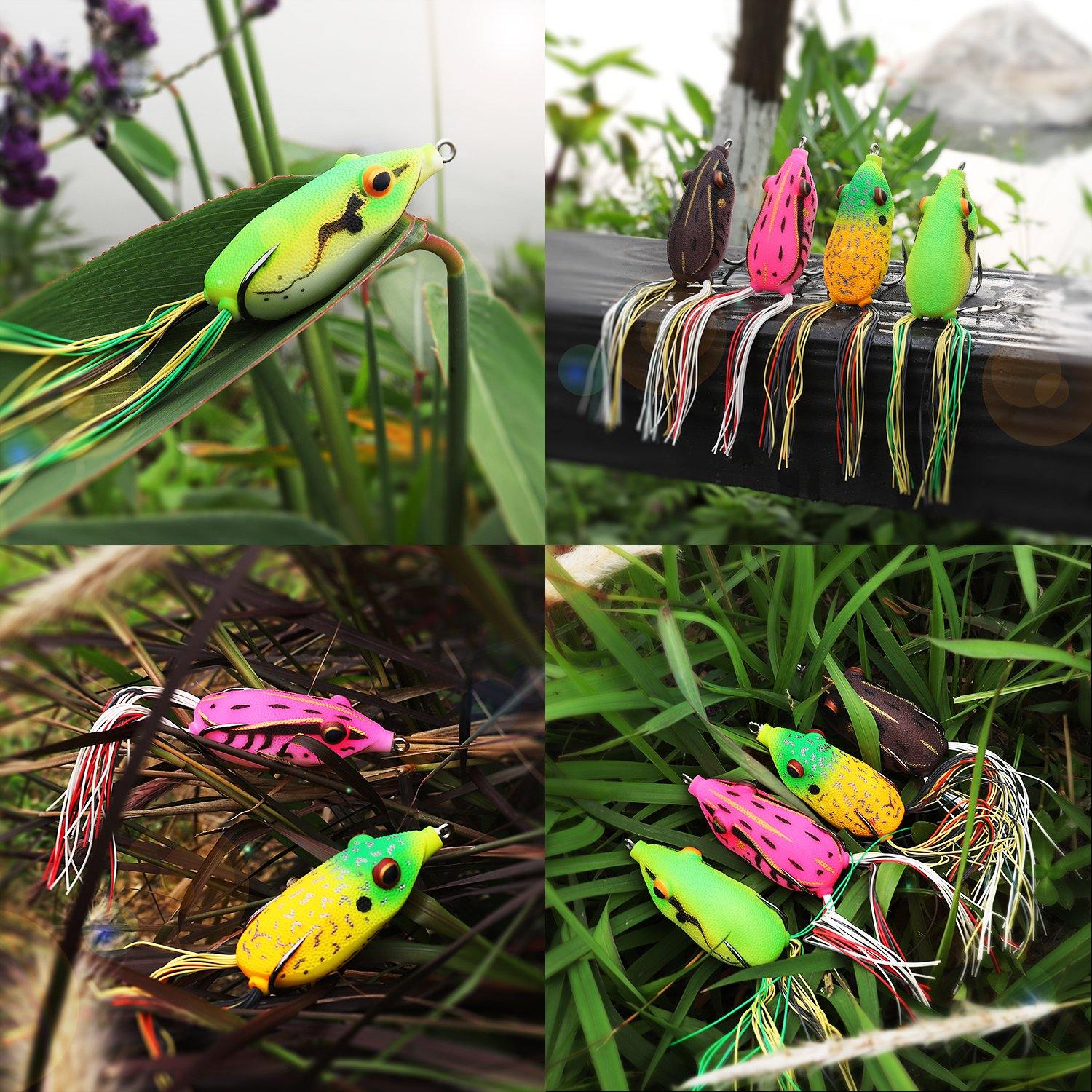 Topwater Weedless Frog Lure with Skirt Tail